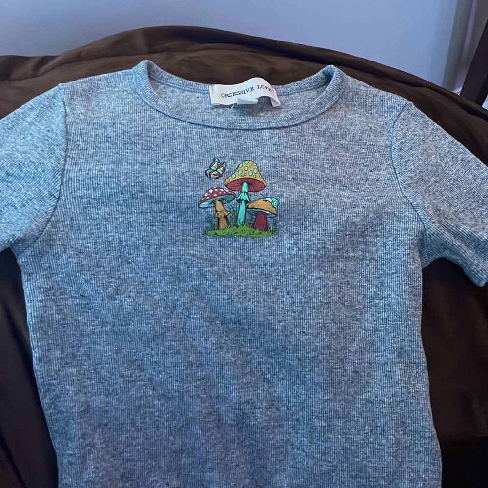 mushroom butterfly crop top